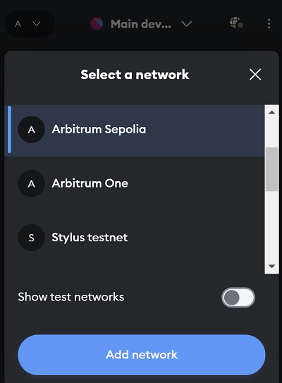 Add the desired destination network to your MetaMask wallet
